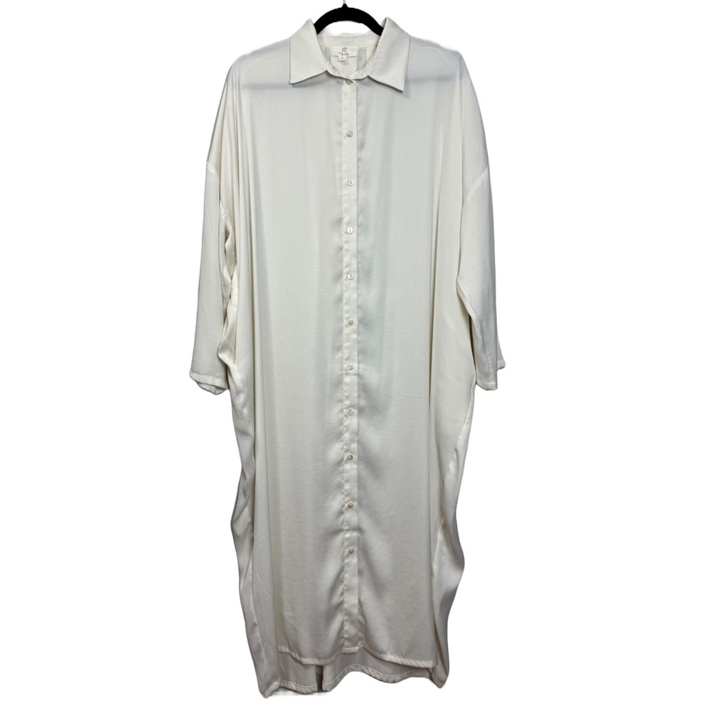 P Cill Cream Shirt Maxi Dress sz S